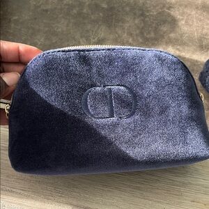 Dior Midnight Blue Suede Cosmetic Bag